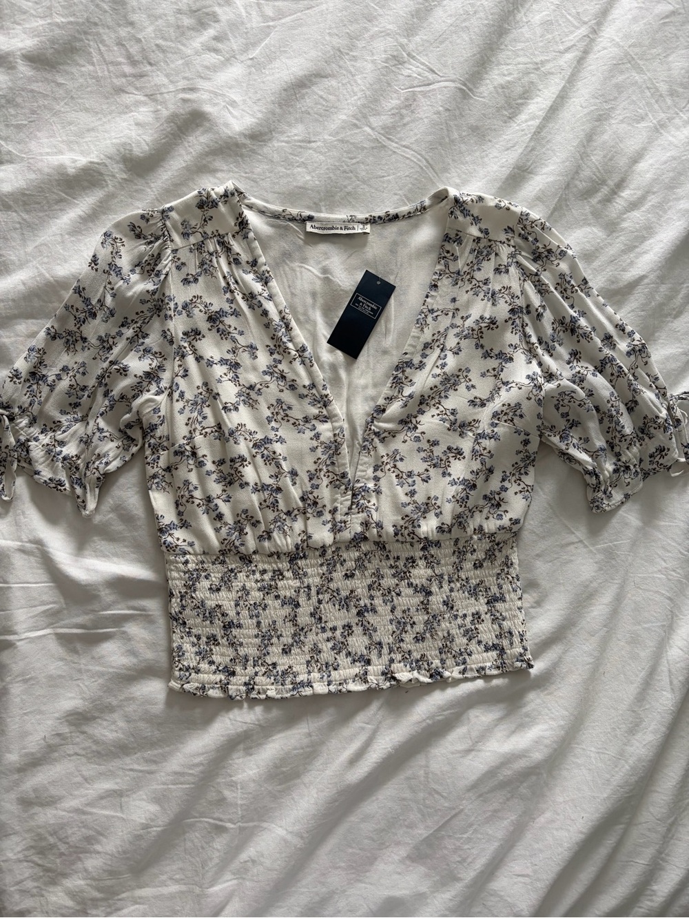 Abercrombie & Fitch Forest Fairy Smocked Waist Top with Floral Print